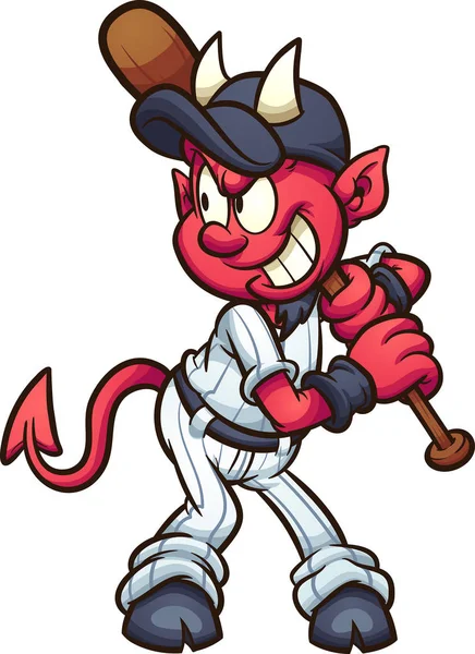 Baseball evil mascot — Stock Vector