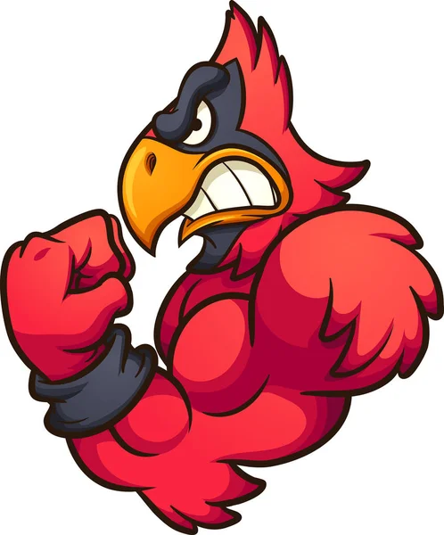 Kırmızı kardinal maskotu — Stok Vektör