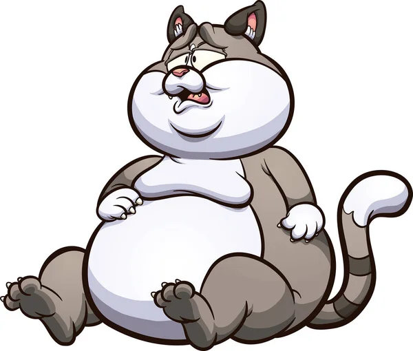 Pisica grasa — Vector de stoc