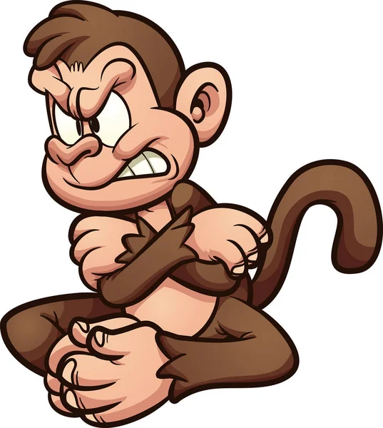 Angry monkey — Stock Vector