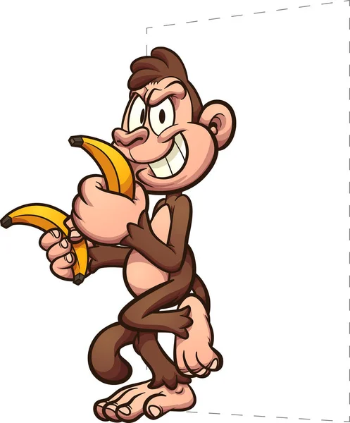 Affen-Bananen — Stockvektor
