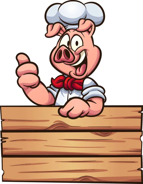Chef cerdo — Vector de stock