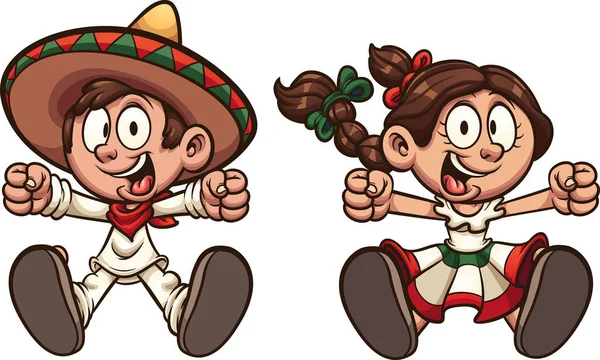 Meksikalı çocuklar — Stok Vektör