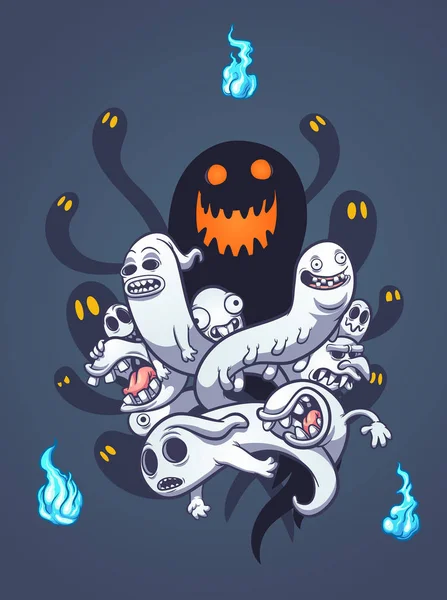 Halloween ghosts — Stock Vector