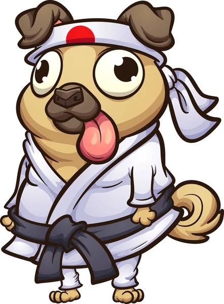 Karate pug — Stock Vector