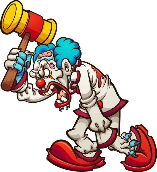 Clown zombie — Vettoriale Stock