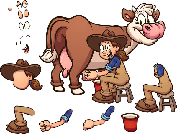 Vacca da latte — Vettoriale Stock