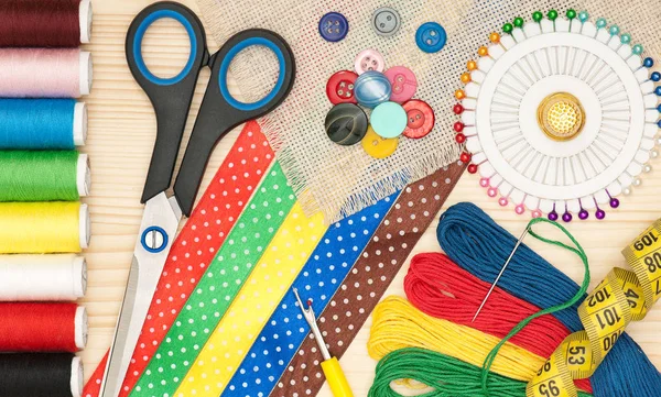 Bright sewing accessories — Stock Photo, Image