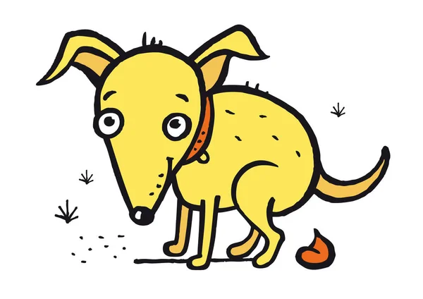 Yellow Dog Shit Sitting Vector Illustration — Stock Vector