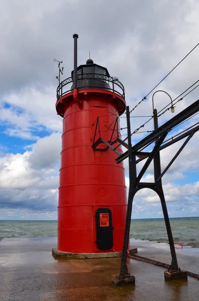 南避難所 ミシガン アメリカ合衆国 2017 サウス ヘブンの灯台はミシガン湖 ここに示すサウス ヘブンのビーチでは 1903 年に建てられました — ストック写真