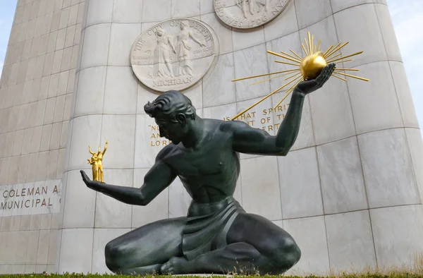 Detroit Usa Oktober 2017 Der Geist Der Detroit Skulptur Der lizenzfreie Stockbilder