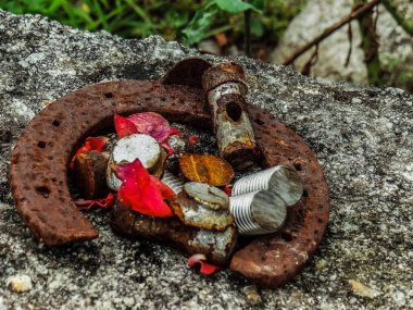 Natürmort tarım bir onarım gelen atık ile yapılan metal