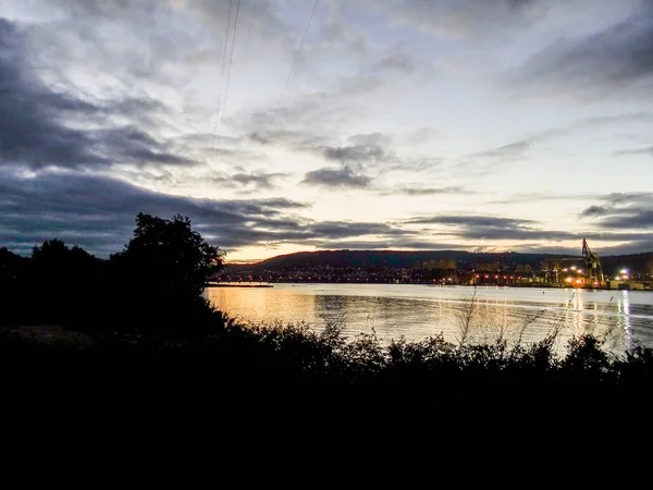 Gryningen Anländer Till Flodmynningen Ferrol — Stockfoto