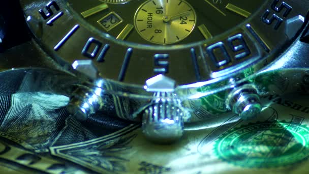 Time Money Watch Dollars — Stock Video