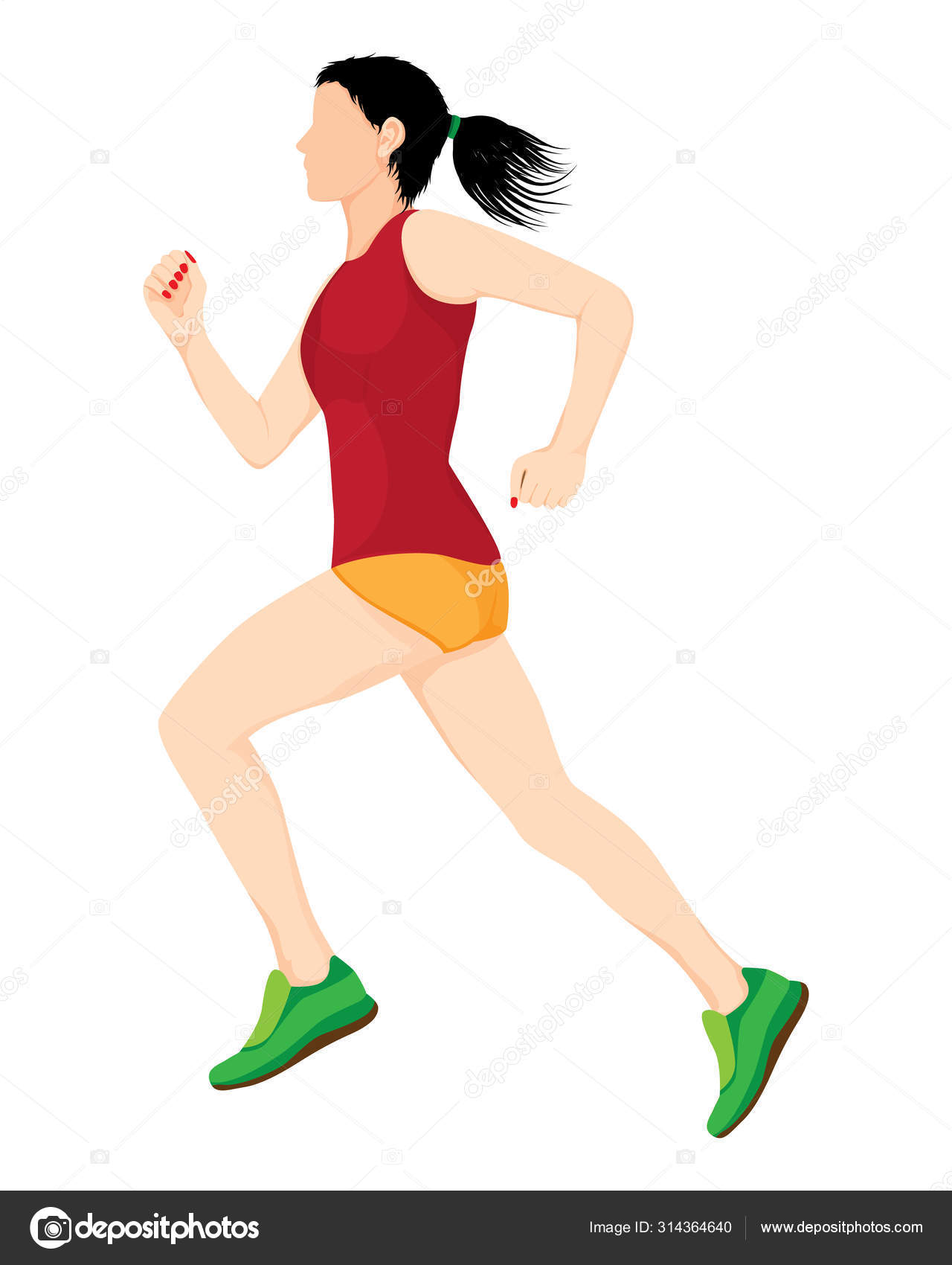 Woman Run Exercise Cartoon Shape Vector Design Stock Vector by