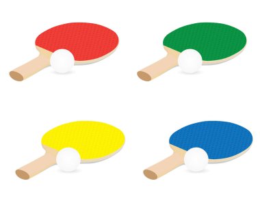 masa tenisi ekipmanı vektör tasarımı