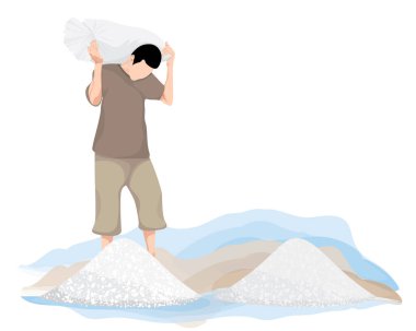 tarımcı ayı tuz çuvalı vektör tasarımı