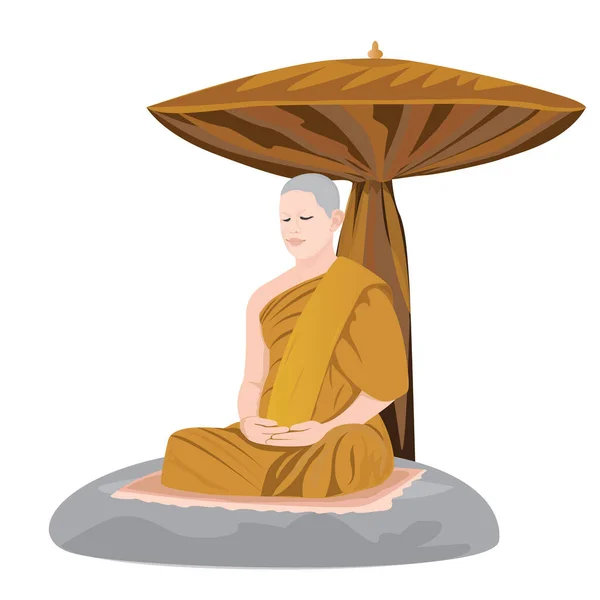 僧侶の瞑想ベクトルデザイン — ストックベクタ