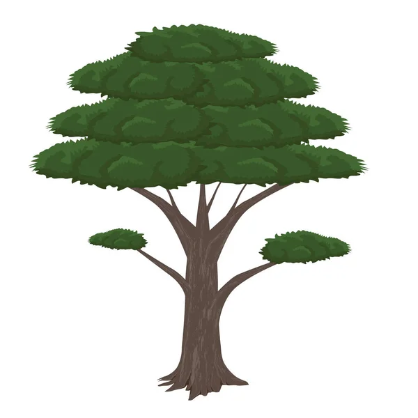 Isolerad Grön Träd Vektor Design — Stock vektor