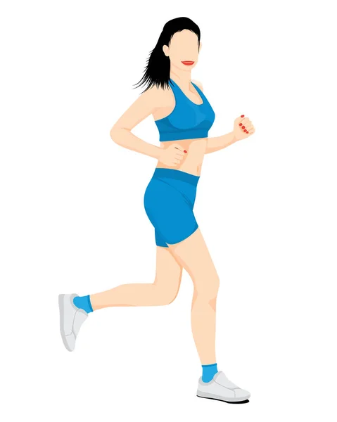 Woman Run Exercise Vector Design — Stock Vector