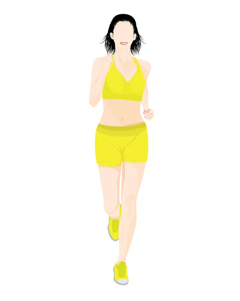 Woman Run Exercise Cartoon Shape Vector Design — Stock Vector