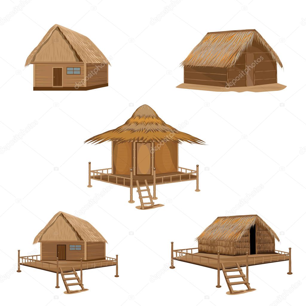 straw hut on white background vector design