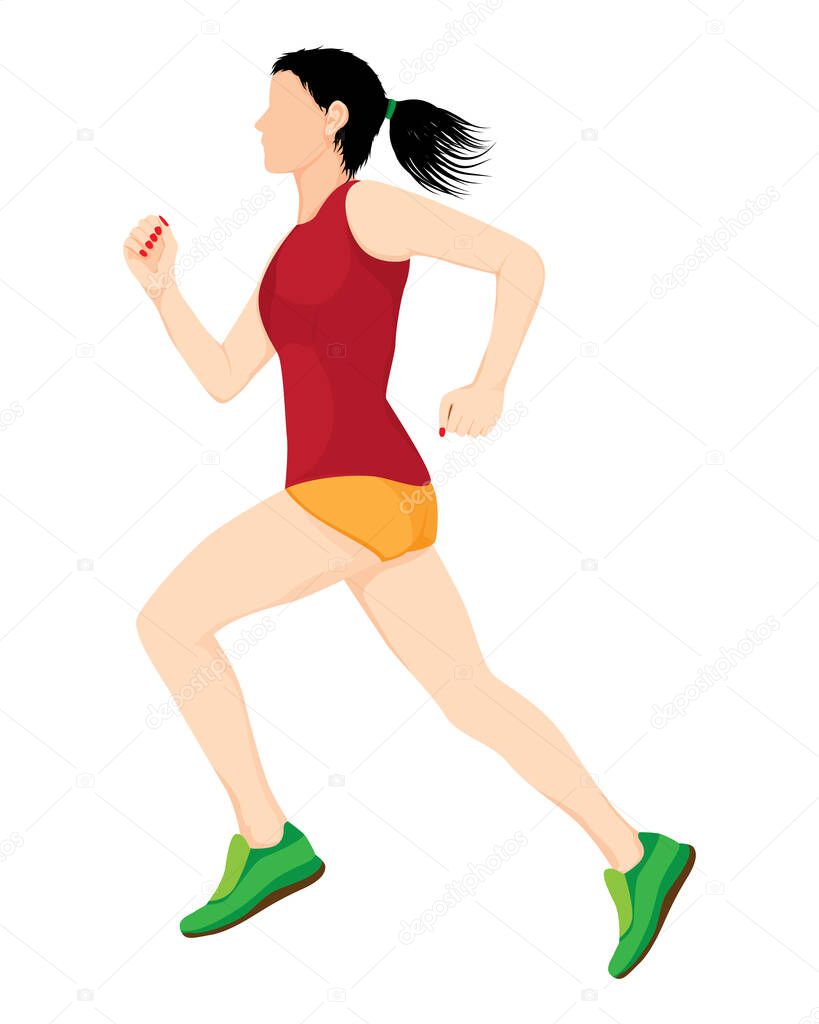 woman run exercise cartoon shape vector design