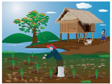 Kırsal alanda çalışan çiftçiler