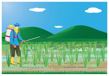 Beyaz üzerine izole edilmiş işçinin renk vektör illüstrasyonu