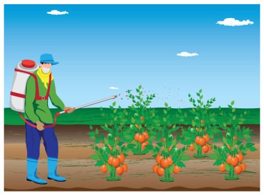 Beyaz üzerine izole edilmiş işçinin renk vektör illüstrasyonu