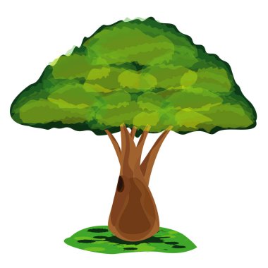 Beyaz arkaplanda renk vektörü ağacı 