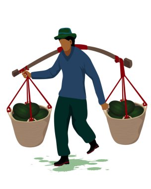 Beyaz üzerine izole edilmiş renk işçisi