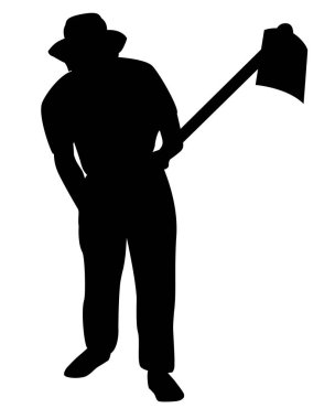 Beyaz üzerine izole edilmiş işçi silueti