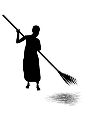 Beyaz üzerine izole edilmiş işçi silueti