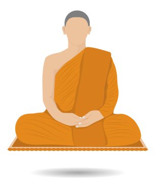 bir keşiş meditasyon vektör tasarımı