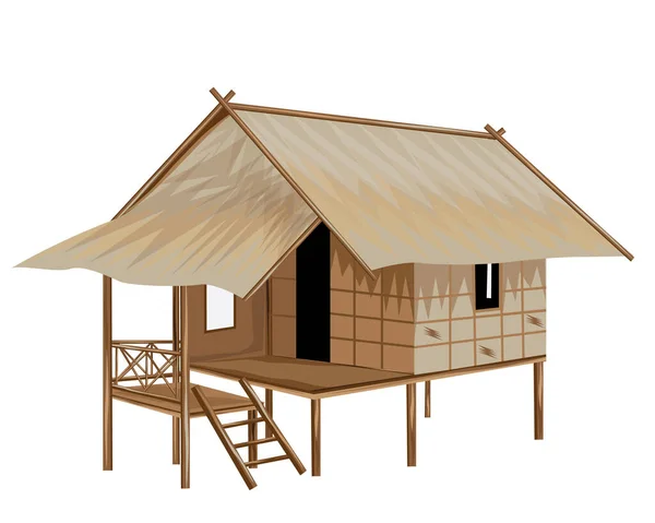 白を基調とした藁小屋建築 — ストックベクタ