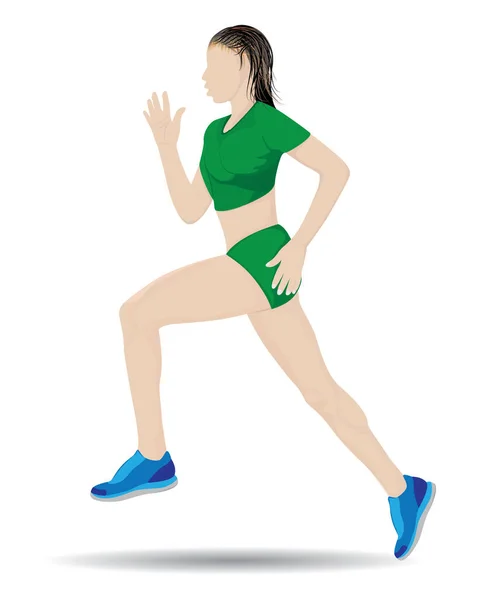 Running Woman Cartoon Shape Vector Design — Stock Vector