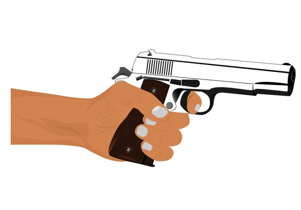 Кольорова Векторна Ілюстрація Пістолета Білому Тлі — стоковий вектор