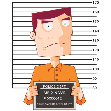 prisoner number twelve with police data board clipart