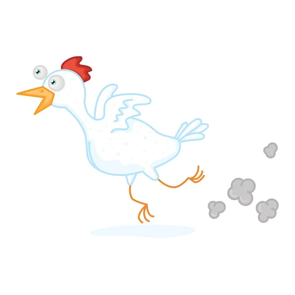 Een lopende witte kip — Stockvector