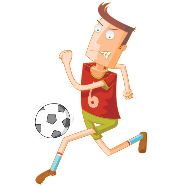 Fußballer Rennen Beim Dribbling Den Ball — Stockvektor