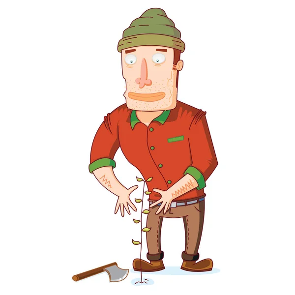 Mister Lumber Jack Loves Nature — Stock Vector