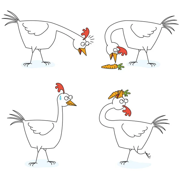 Pollo feliz come una zanahoria — Archivo Imágenes Vectoriales