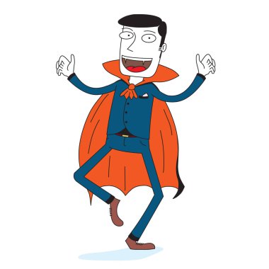 Adam Cadılar Bayramı kostümlerini vampirler gibi giyiyor.