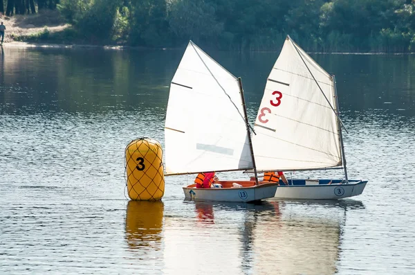 Regata Vela Los Jóvenes Marineros Río — Foto de Stock