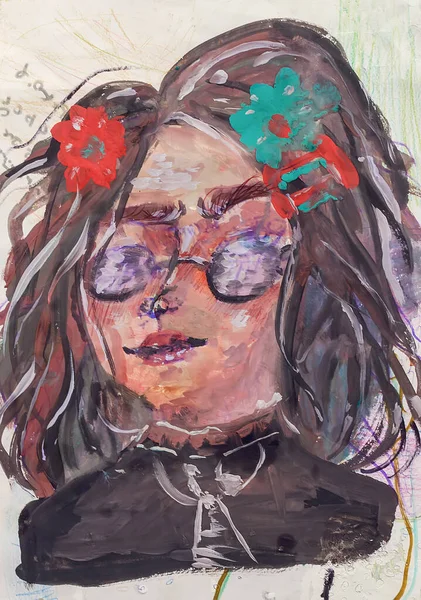 Genç ve güzel bir kızın resmi.