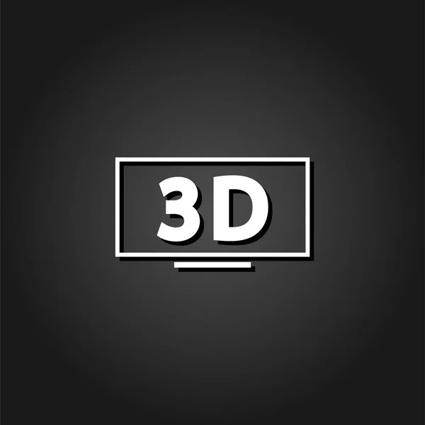 Icône de télévision 3D plat — Image vectorielle