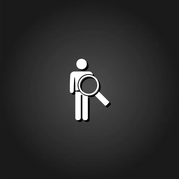Search person icon flat — Stock Vector