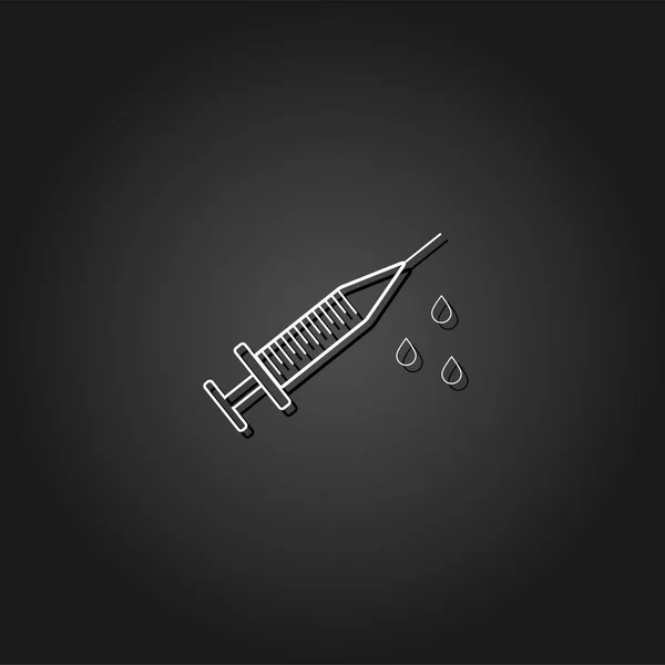 Icône de seringue plat . — Image vectorielle