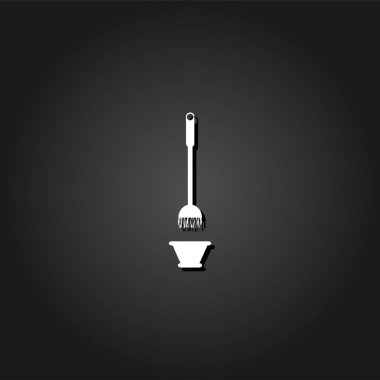 Paspas ve kova simgesi düz.